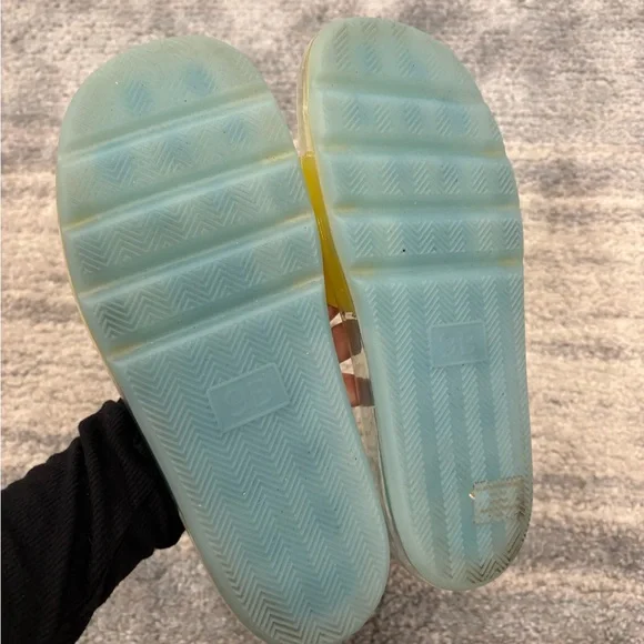 Tory Burch Bubble Jelly Slides | Island Blue/Firefly sandals - Picture 5 of 6